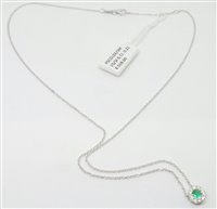 Halskette Namuri Dame Rondo in Weißgold Smeraldo 0.22 Ct PSCOL02/SM - PSCOL02/SM